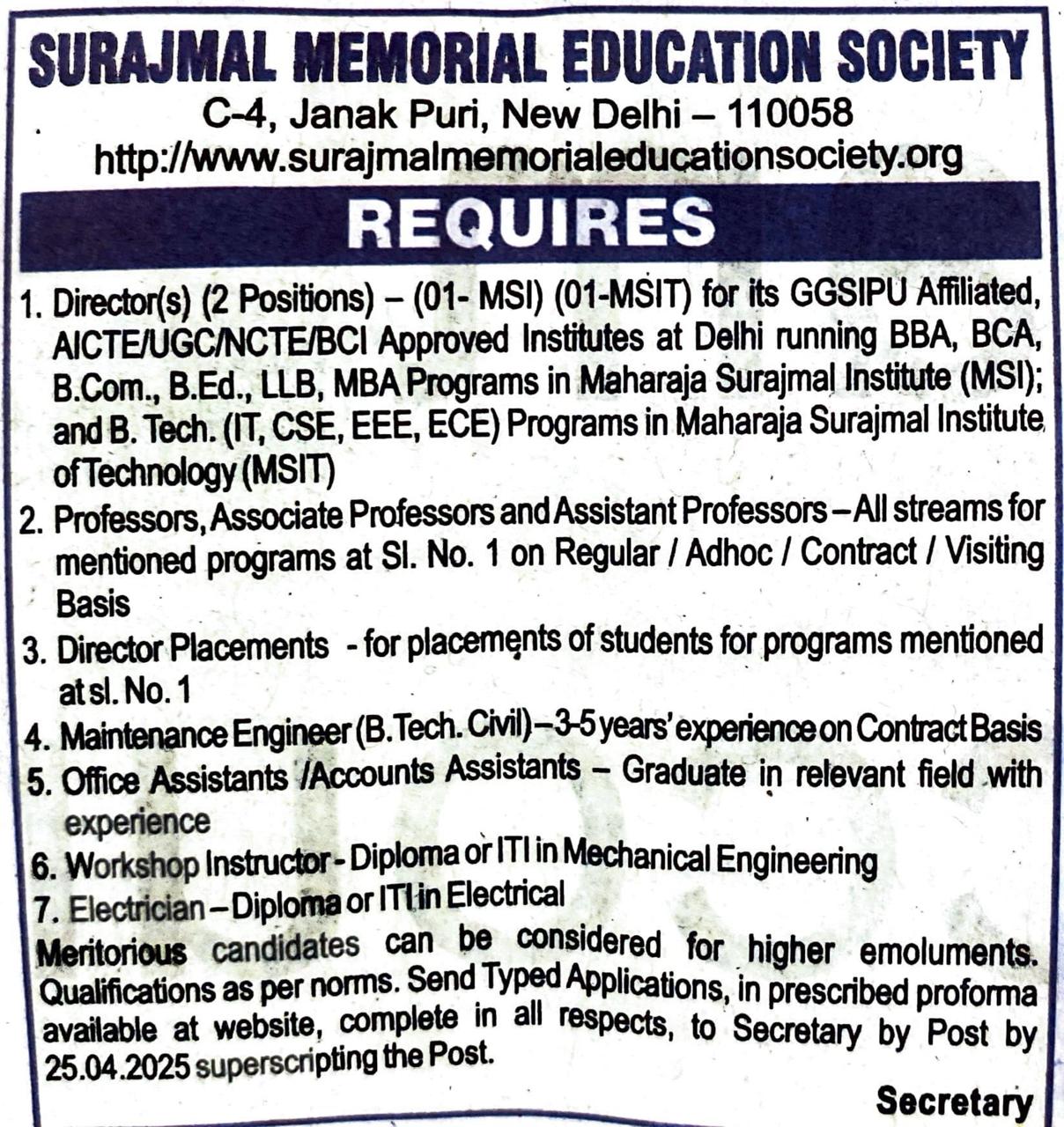 Recruitment Notice April 2025